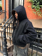 Checkered Stripe Oversized Hoodie