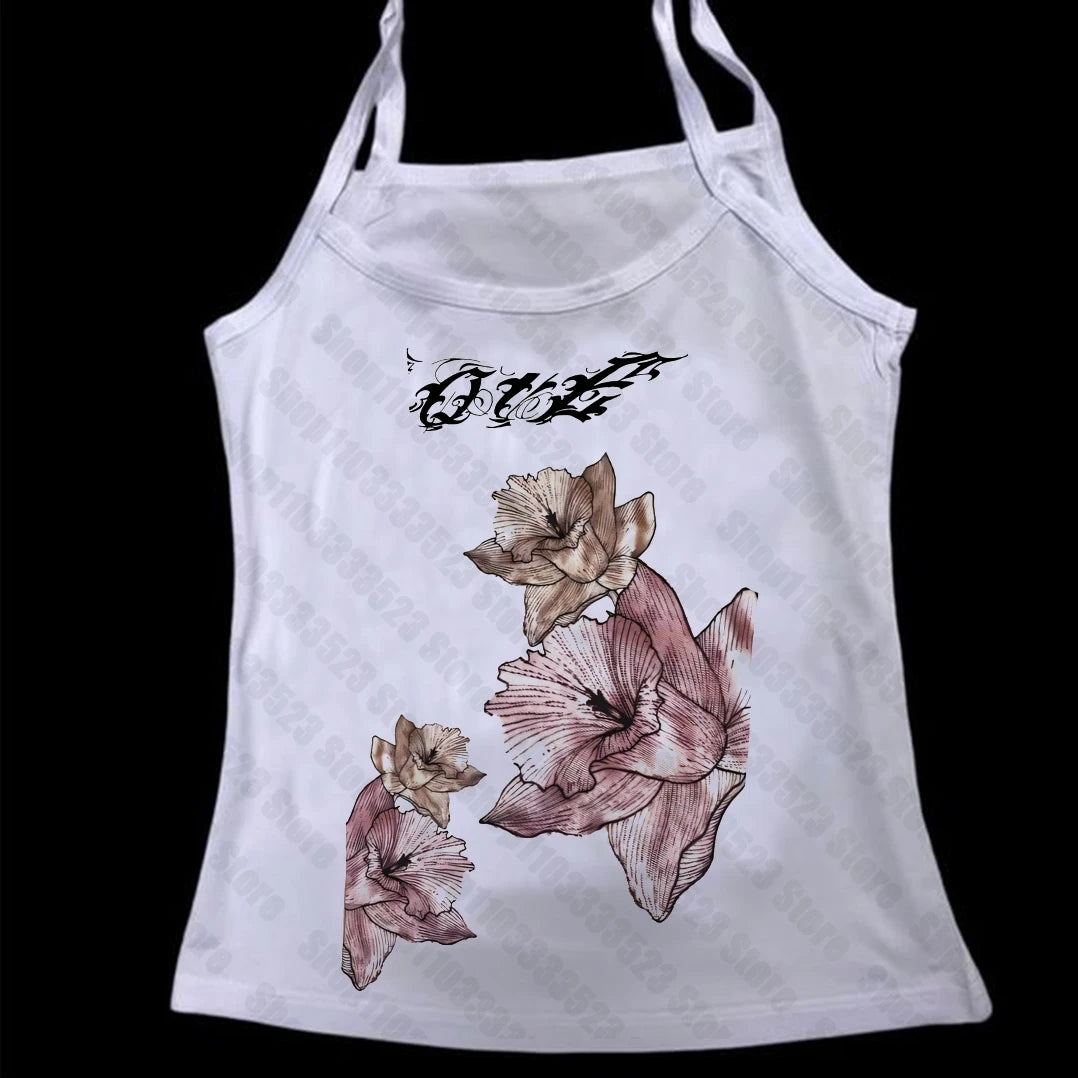 2000s Emo Punk Figure Graphics Camisole Top Grunge Crop Tops Vintage Gothic Women Corset Tank Tops Baby Tees Y2k Clothes E-Girl - Planet Missy