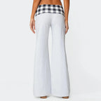 Patchwork Low Waisted Fold Over Pants