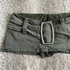 low waist mini denim skirt