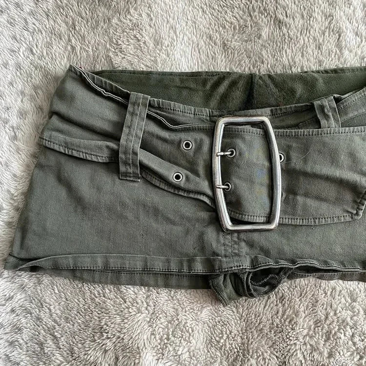 low waist mini denim skirt