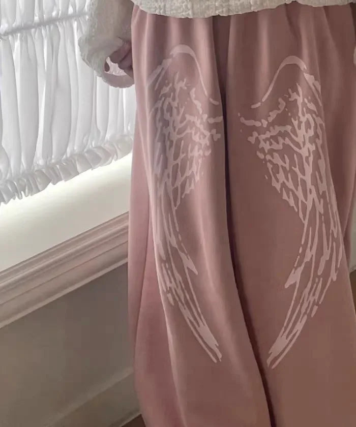 Angel Wings Graphic Breathable Pants - Planet Missy