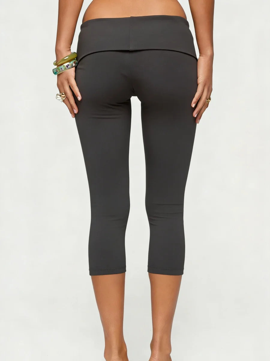 Fold Over Capri Pants - Planet Missy