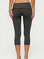 Fold Over Capri Pants - Planet Missy