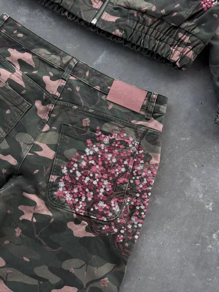 The Camo Bloom Wide-Leg Jeans