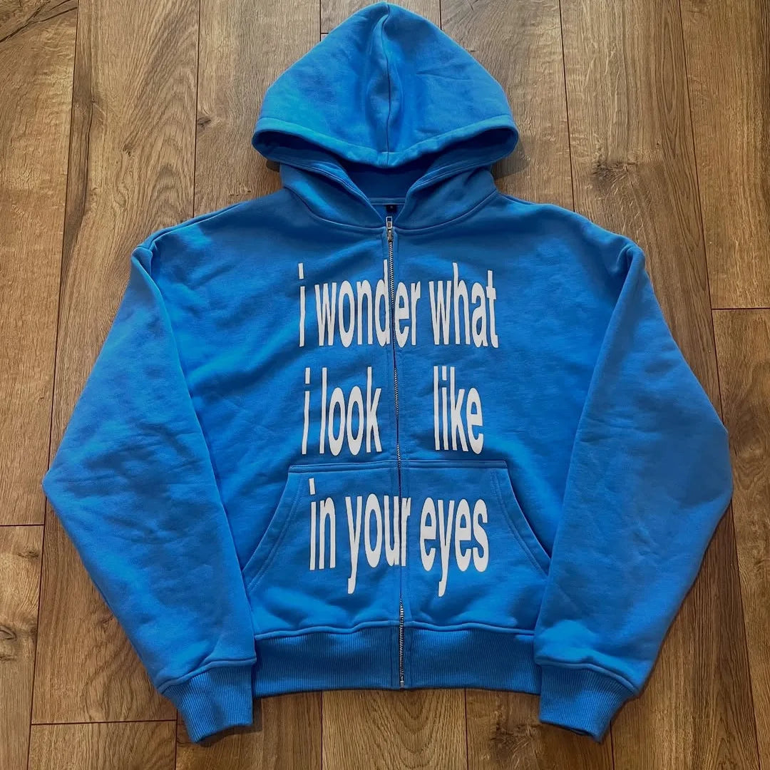 I Wonder What I Look Like In Your Eyes Hoodie - Planet Missy