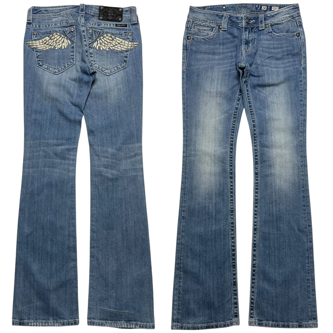 Bootcut Wing Embroidered Denim Jeans