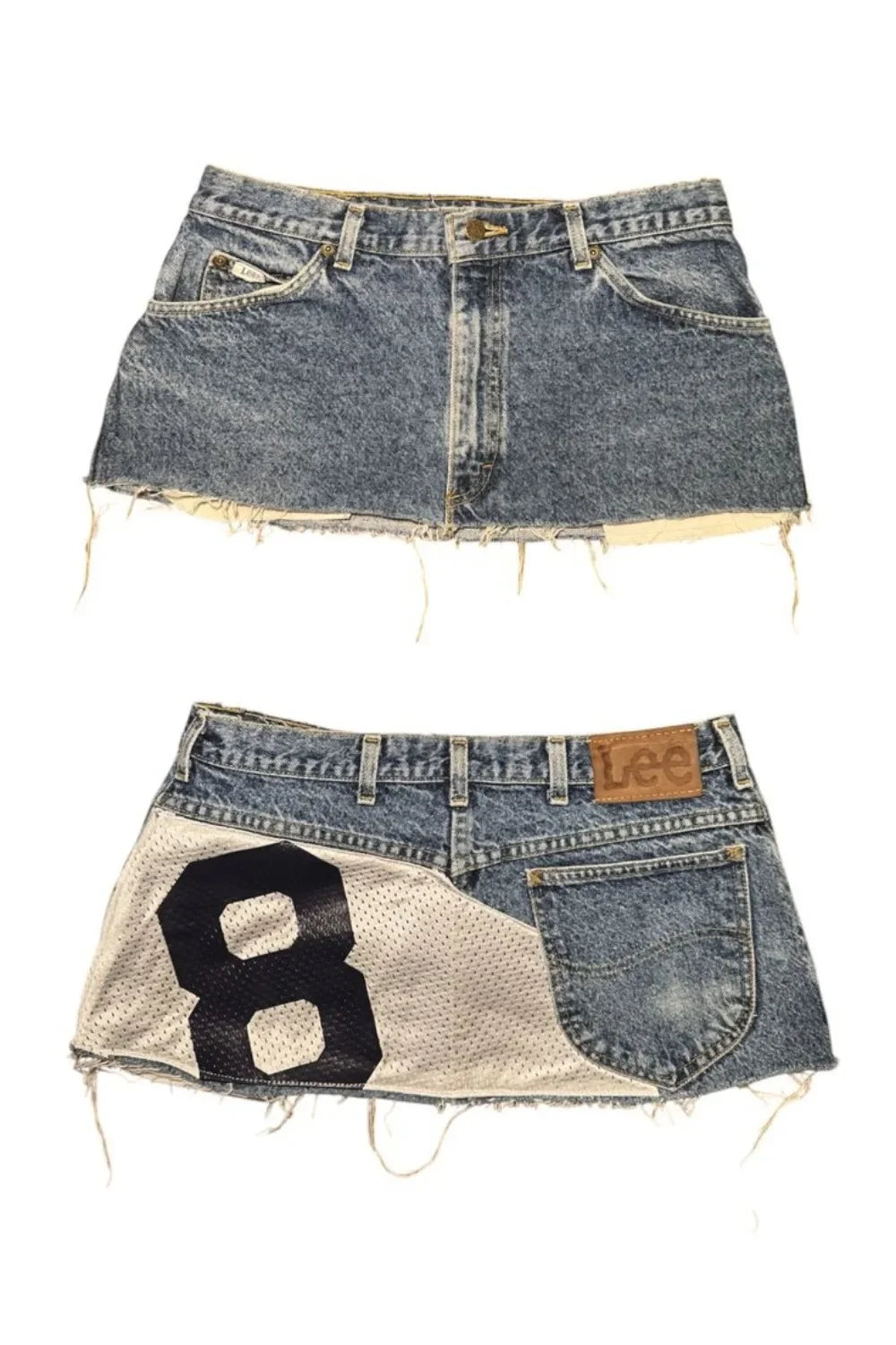 Applique Print Denim Skirt