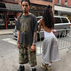 Y2K Casual Fashion Camo Shorts Camouflage Printing Pocket Burr Sweatshorts Hip Hop Harajuku Streetwear Men Women Wide Leg Pants - Planet Missy