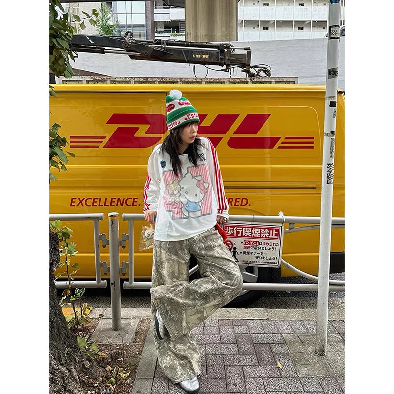 Low-Rise Camo Wide-Leg Jeans - Planet Missy