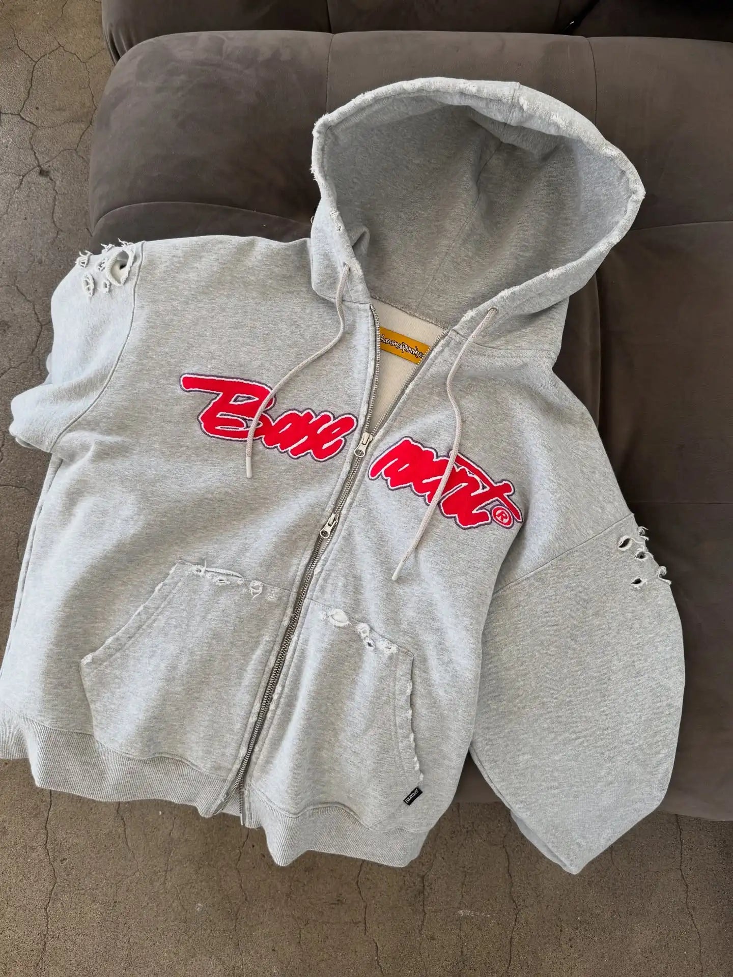 Burn Mark Zip-Up Hoodi