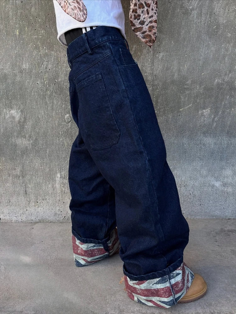 UK Flag Baggy Jeans - Planet Missy
