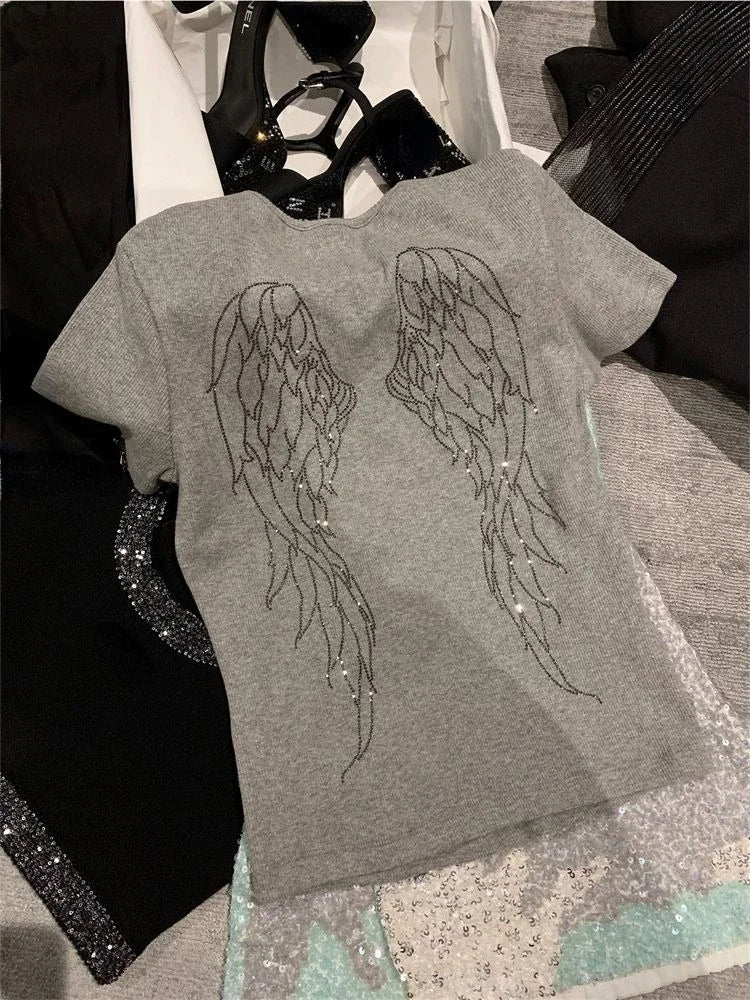 Y2K Angel Wings T Shirt - Planet Missy