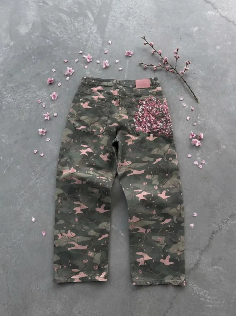 The Camo Bloom Wide-Leg Jeans