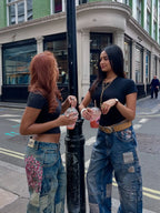 Floral Patchwork Jeans