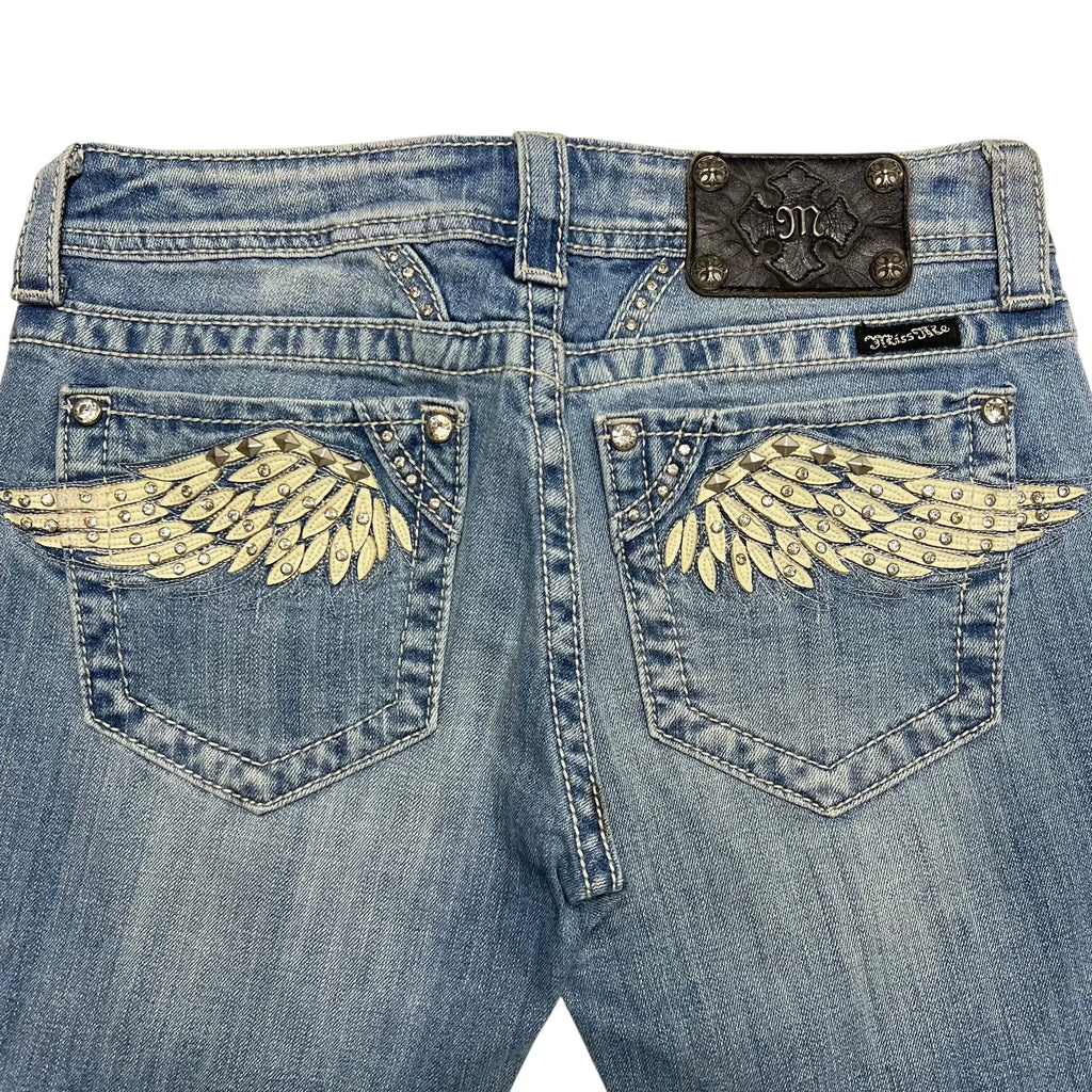 Bootcut Wing Embroidered Denim Jeans