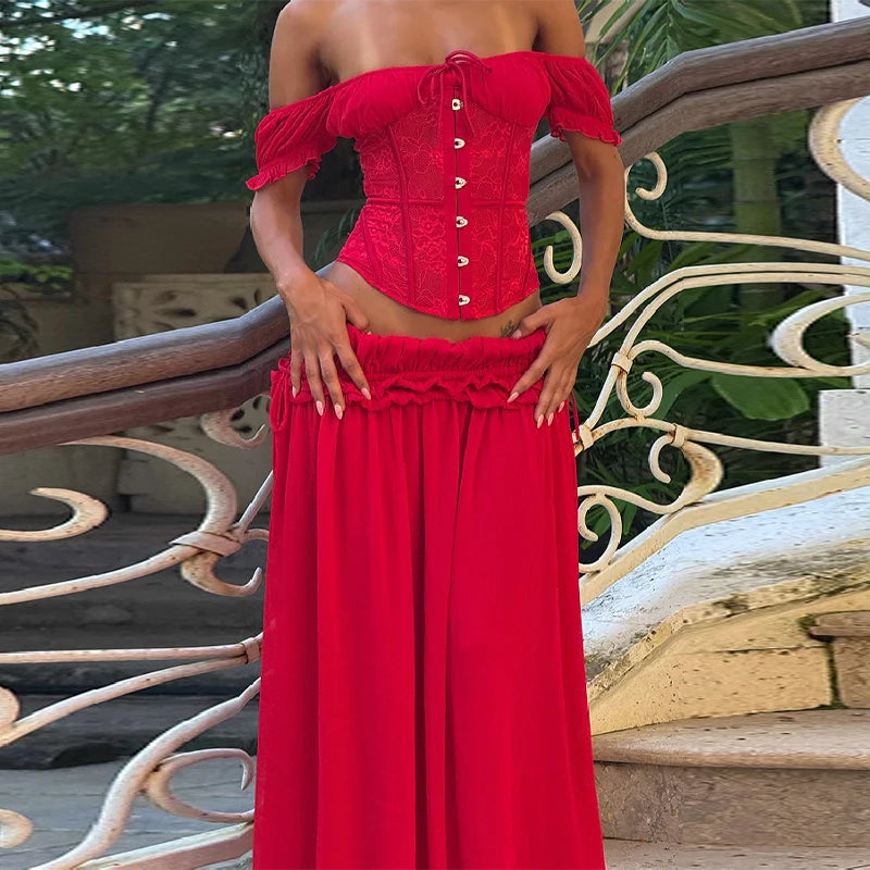 Caitlin Corset 2 Piece-Set - Planet Missy