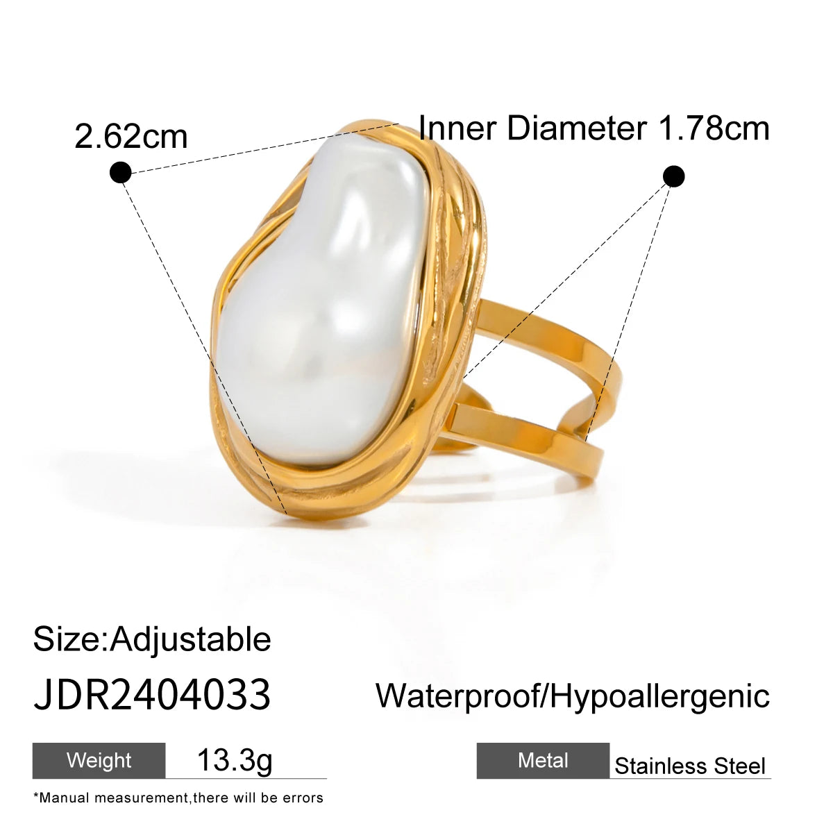 Pearly Stainless Rings