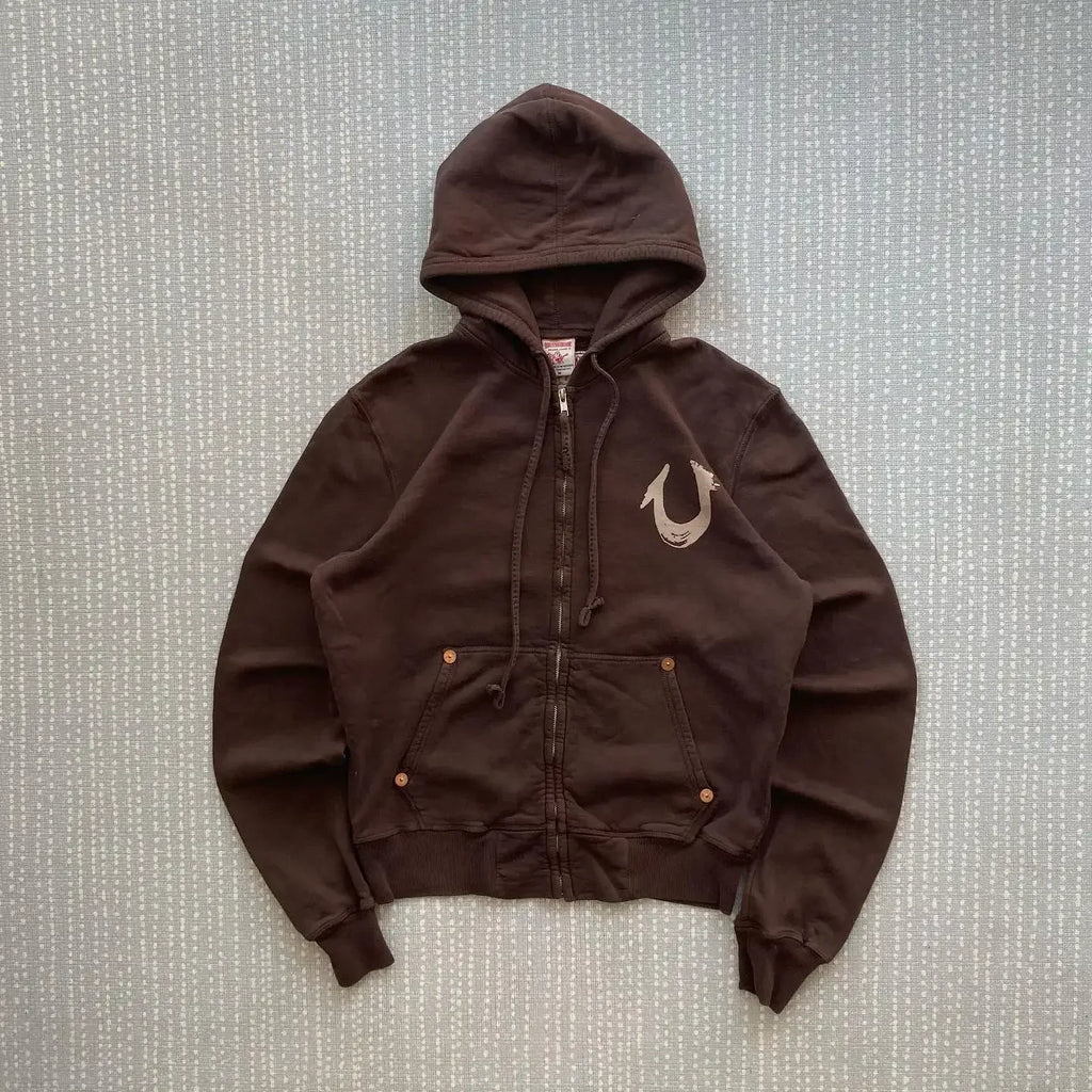 Brown Zip Up Hoodie