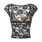2 Piece Tops Sets Lace Tank Tops