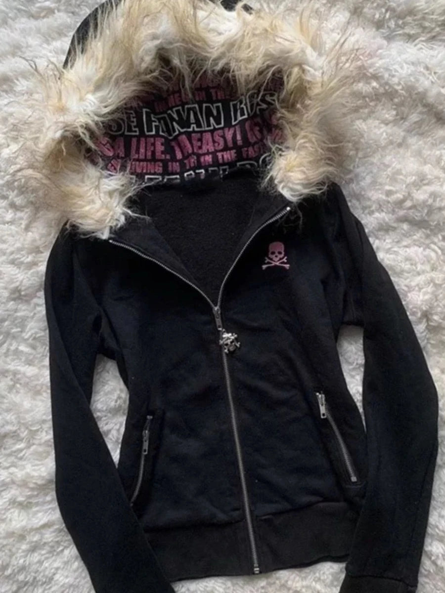Black Cat Zip Up