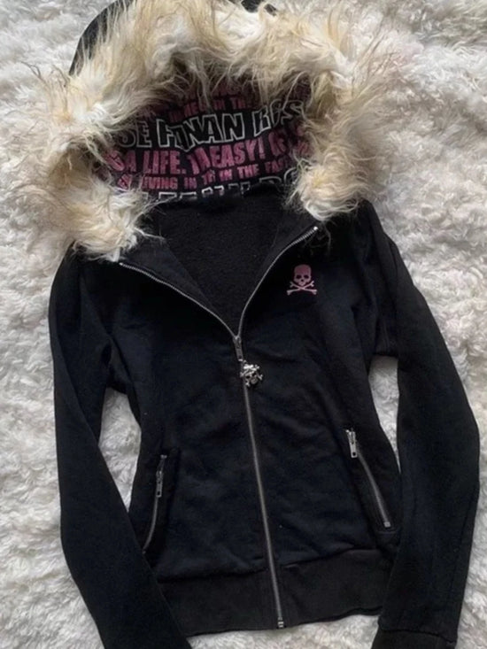 Black Cat Zip Up