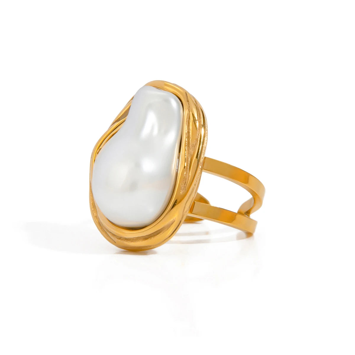 Pearly Stainless Rings