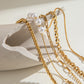 Stainless Steel Pearl Snake Chain Bracelet