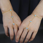 Enamel Evil Eye Charm Chain Bracelet