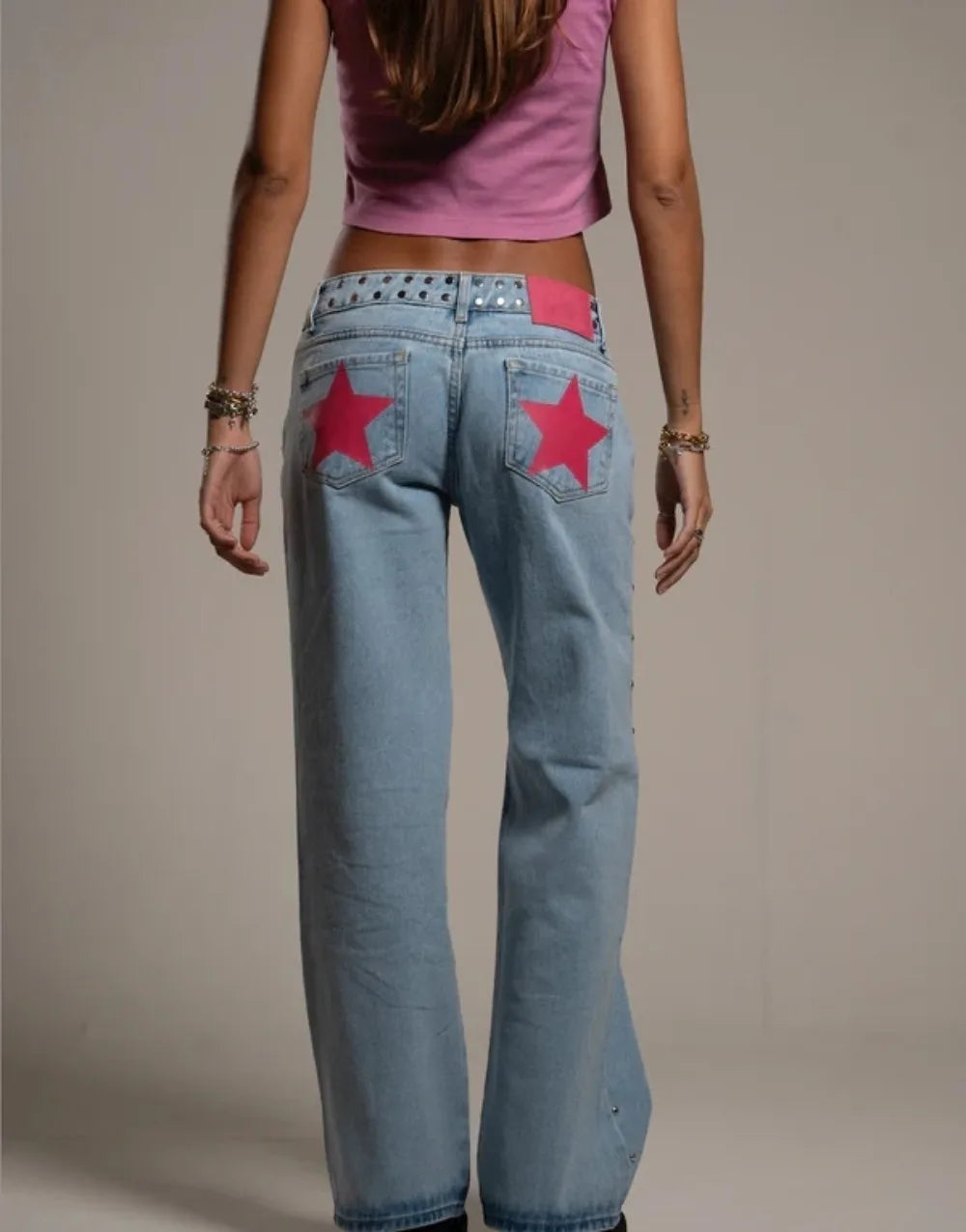 Star Print Jeans - Planet Missy