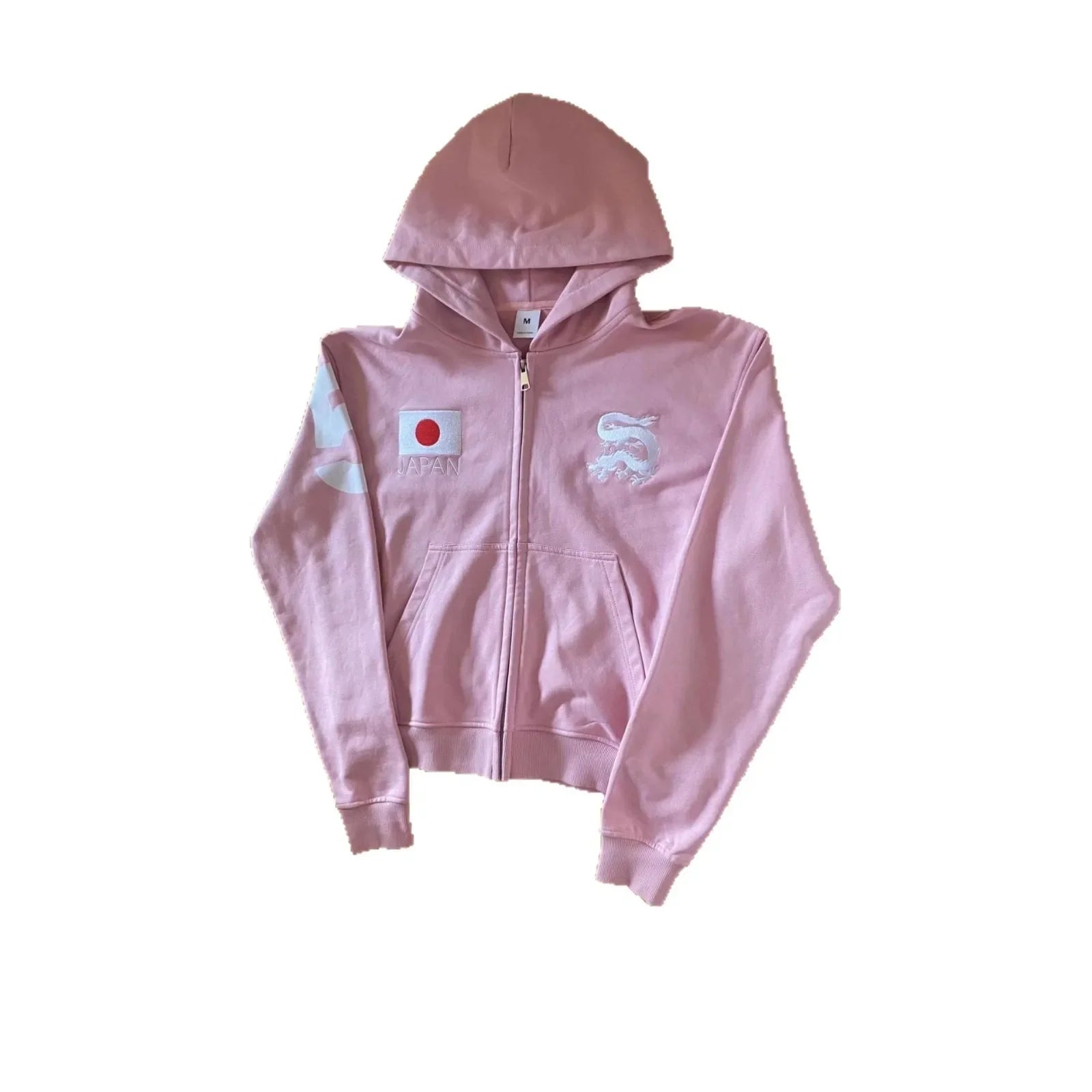 2025 Fashion  Hoodie Long Sleeve Trend New Y2k Pink Japan Embroidered Hoodie Retro Coat Street Trend Top Sportswear - Planet Missy
