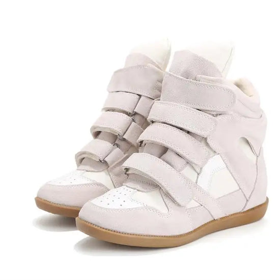 Velvet Leather Tape Shoes