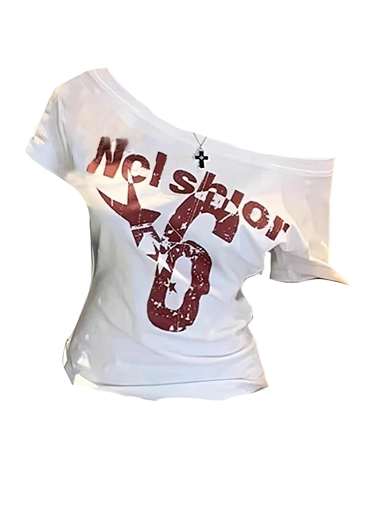 Nico Off-Shoulder Graphic Tee
