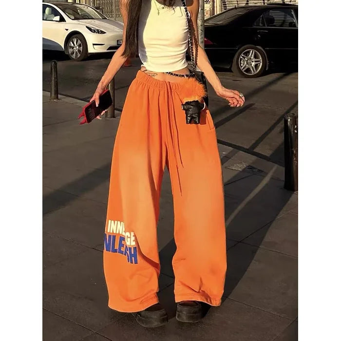 Blaze Letter Wide-Leg Joggers