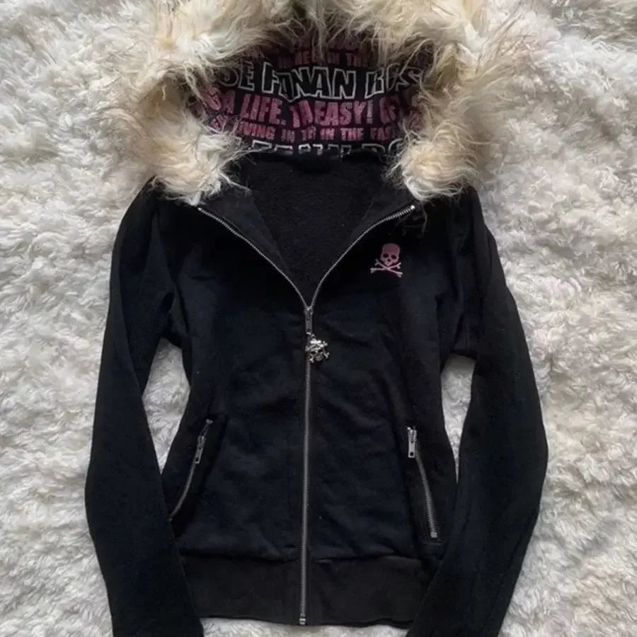 Black Cat Zip Up