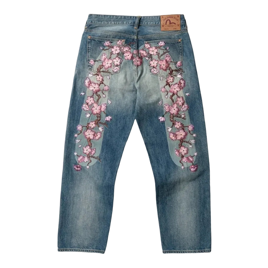 Floral Graphic Jeans - Planet Missy