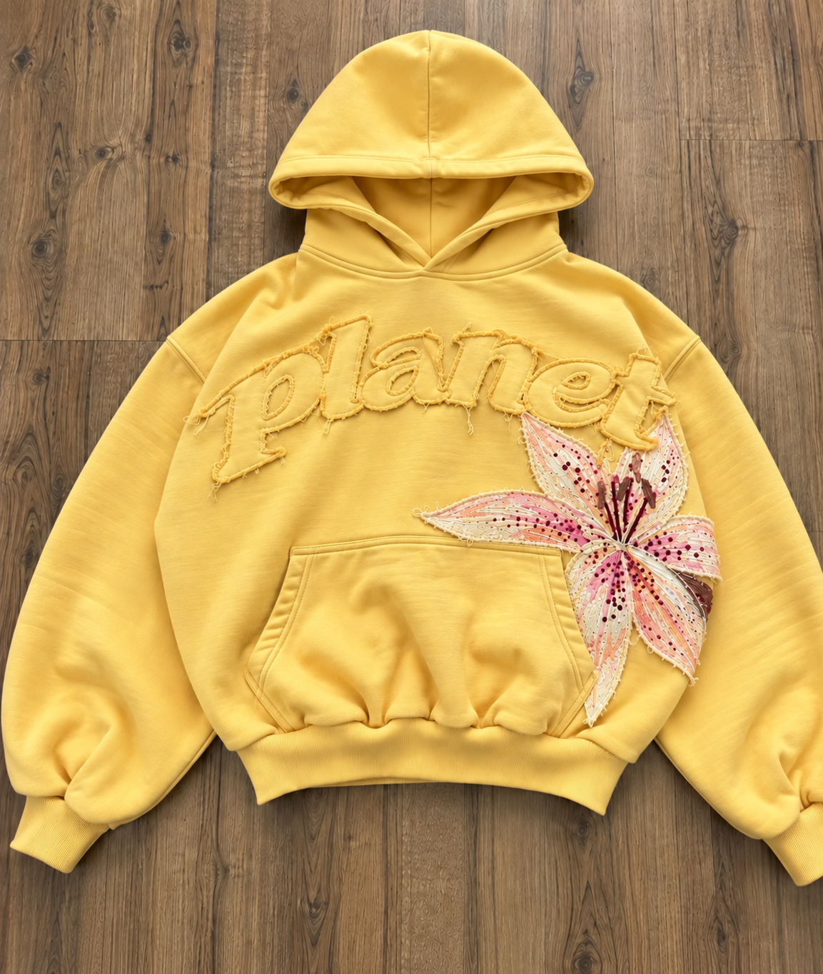 Planet Missy Appliqué Hoodie – PRE ORDER  Yellow - Planet Missy