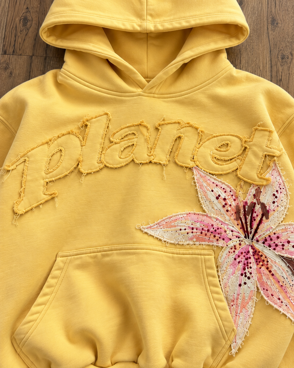 Planet Missy Appliqué Hoodie – PRE ORDER  Yellow - Planet Missy