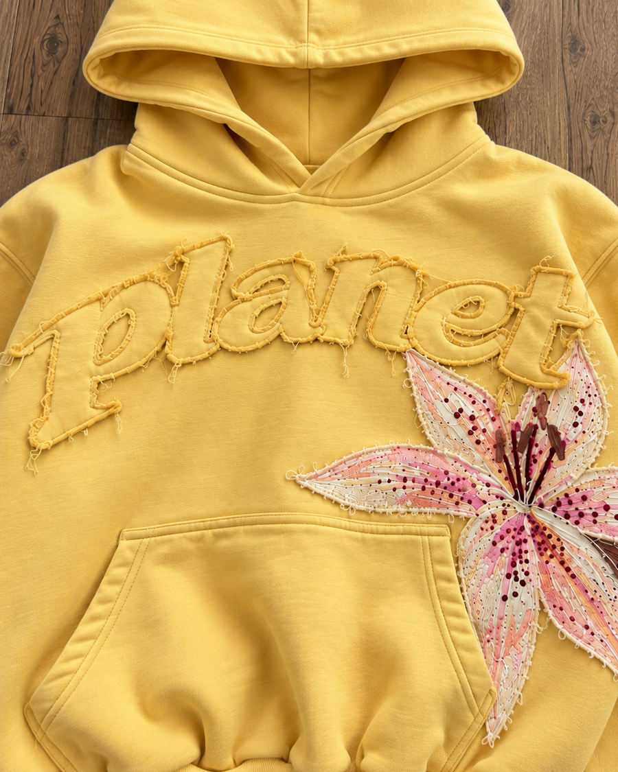 Planet Missy Appliqué Hoodie – PRE ORDER  Yellow - Planet Missy
