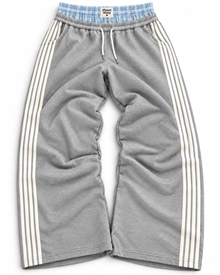 Double Layered Sweatpants - Blue - Planet Missy