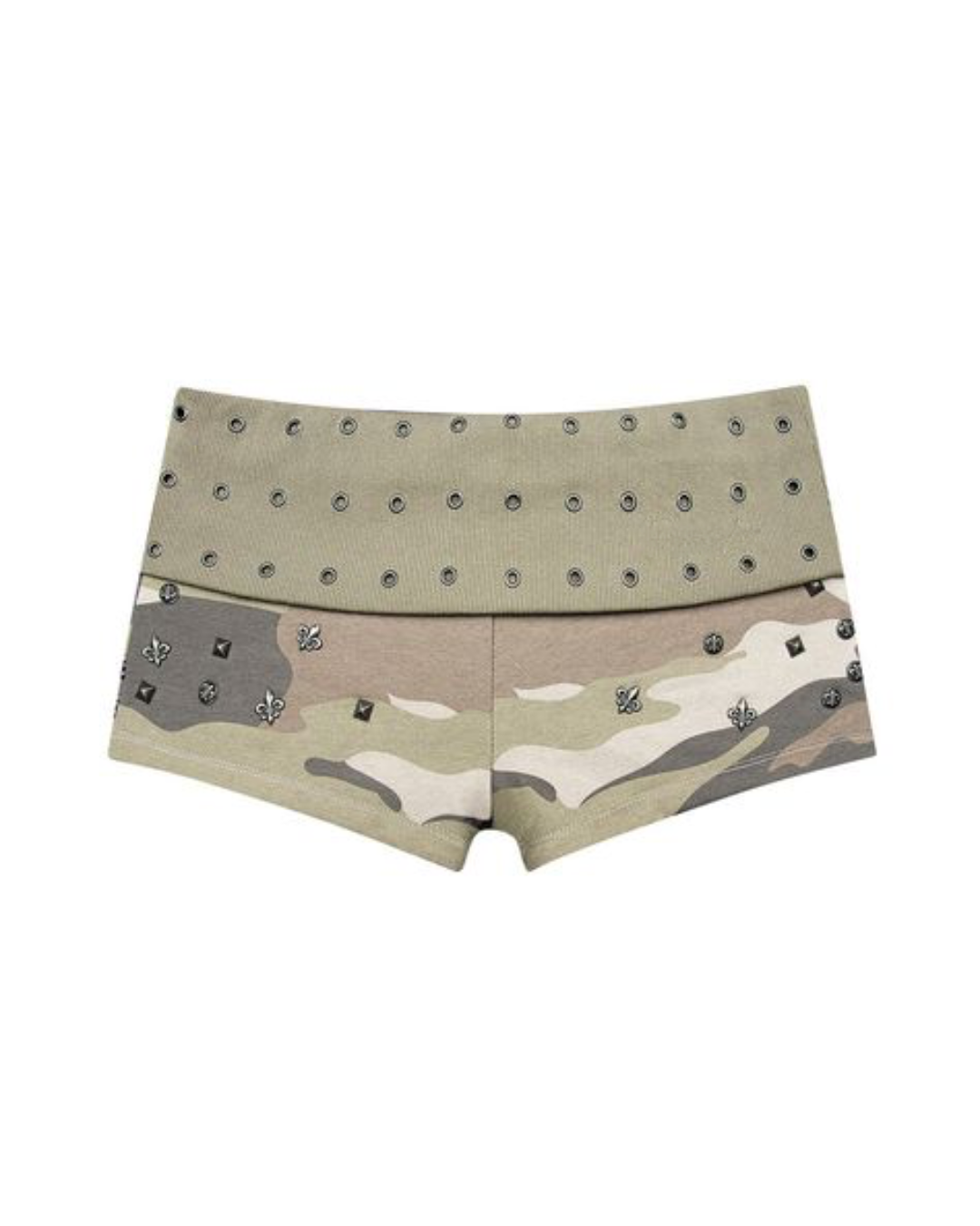 Camo Fold Over Micro Shorts - Planet Missy