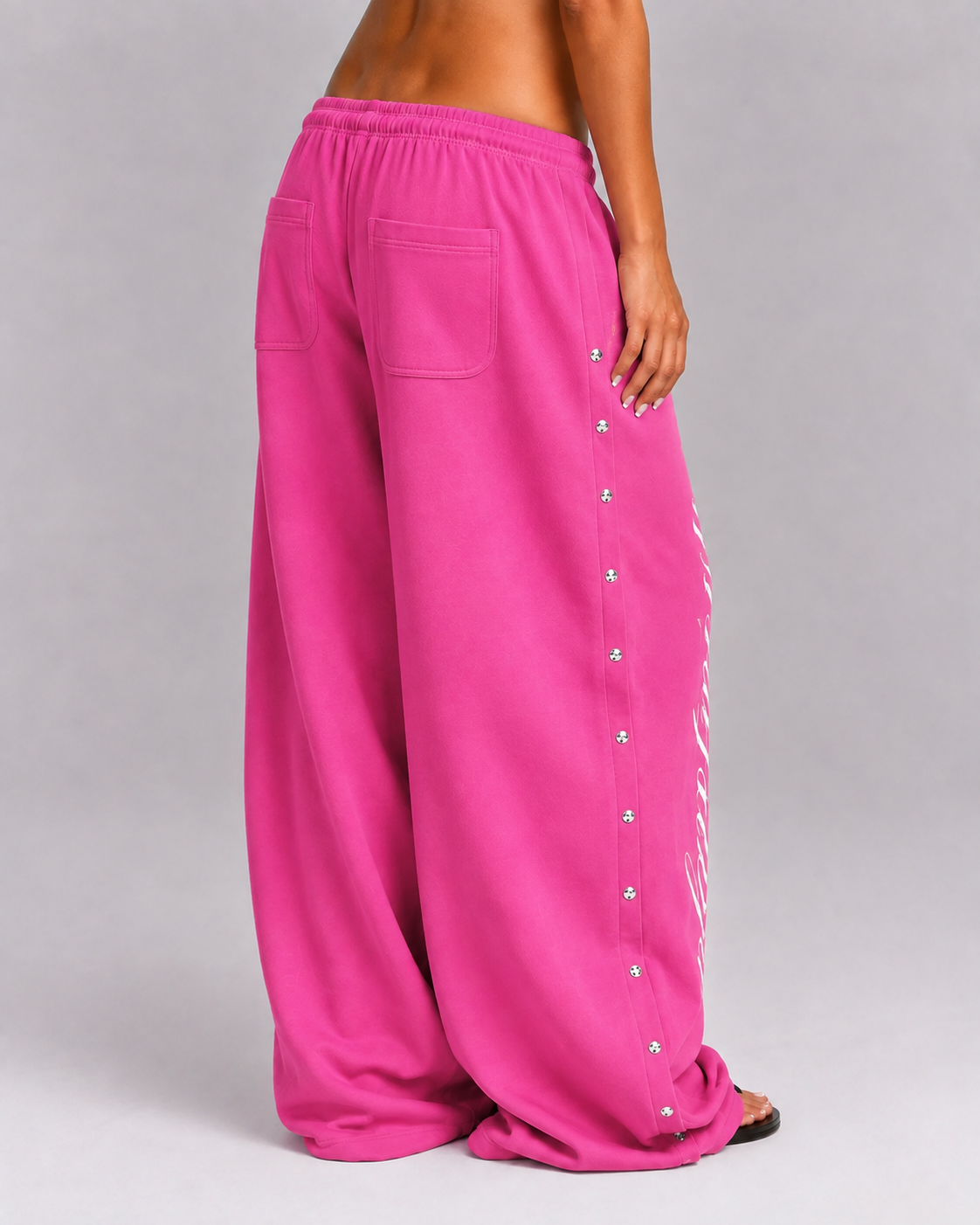 Pink Script Sweatpants  – Trousers & Joggers Pink and White - Planet Missy
