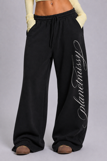 Script Sweatpants - Trousers & Joggers Black - Planet Missy