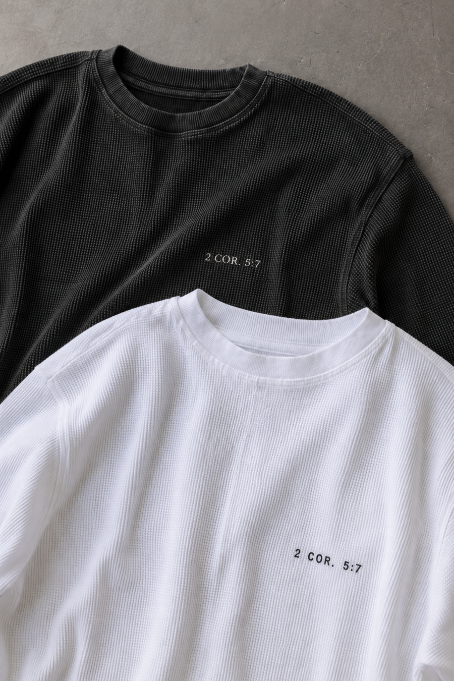 Walk by Faith Lettered Script Long-Sleeve Top - Black and White - Planet Missy