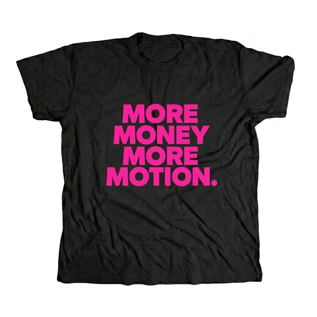 More Money More Motion Tee – Black & Pink T-Shirt