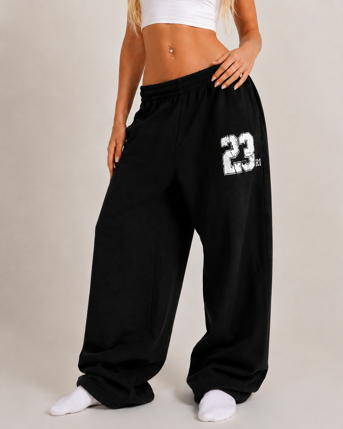 Washed Sweatpants – Blue Trousers & Joggers - Planet Missy