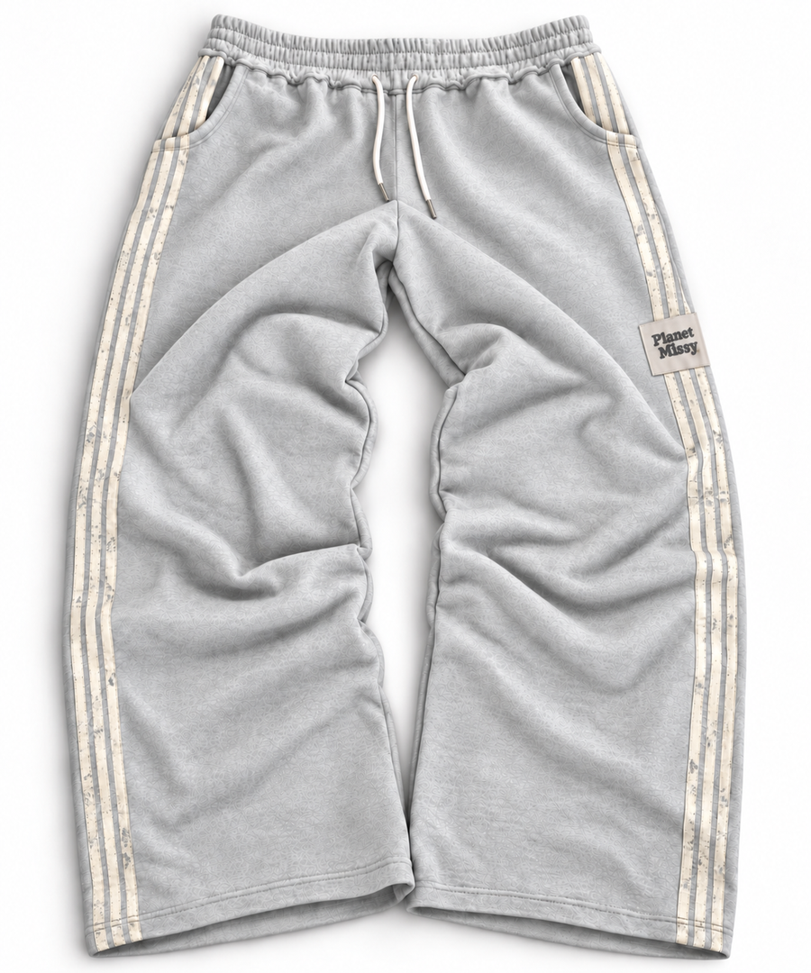Distressed Sweatpants - PRE-ORDER Wide Leg Grey Sweatpants - Planet Missy