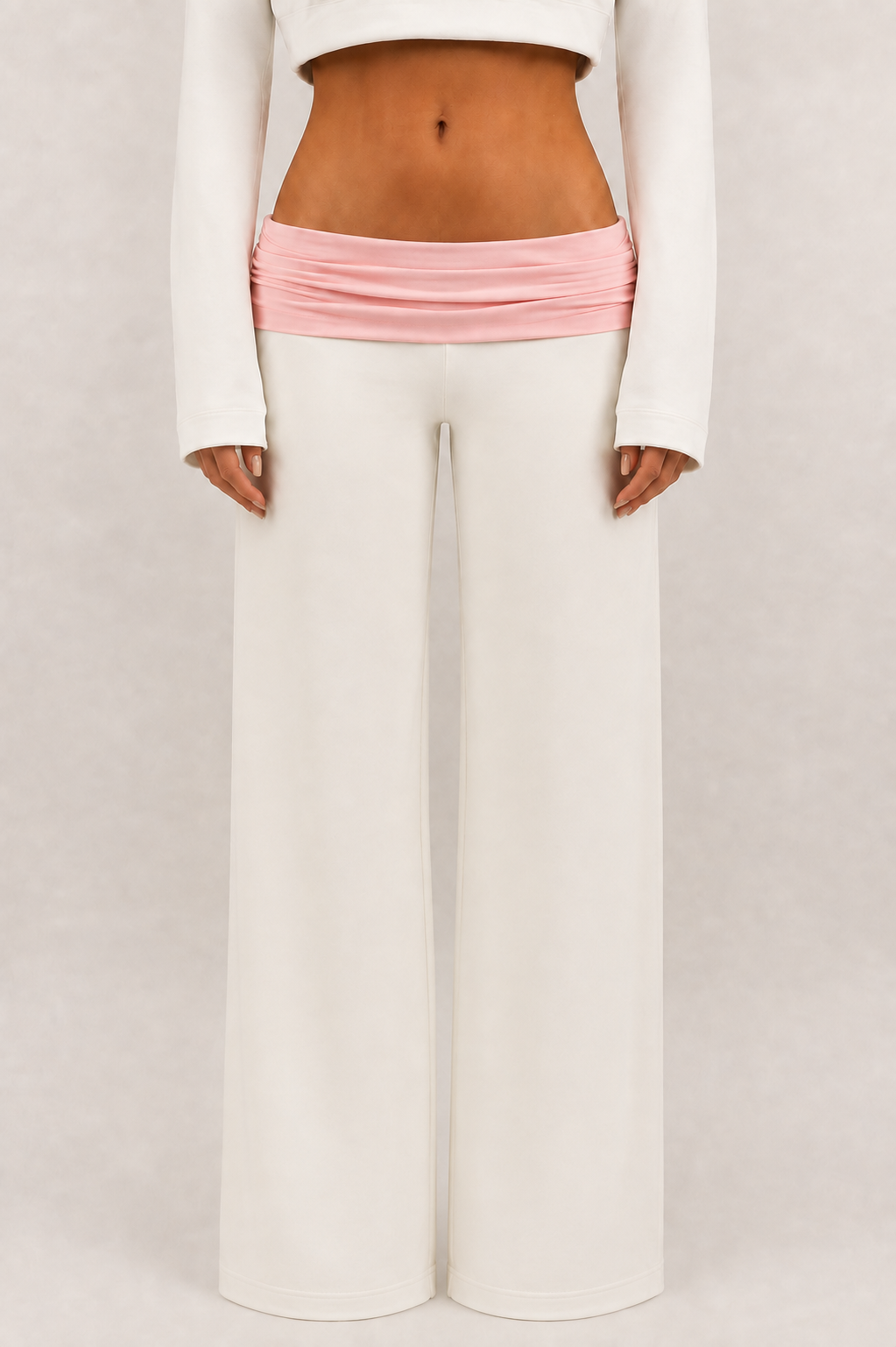Low Waisted Fold Over Sweatpants – Gray Trousers & Joggers - Planet Missy