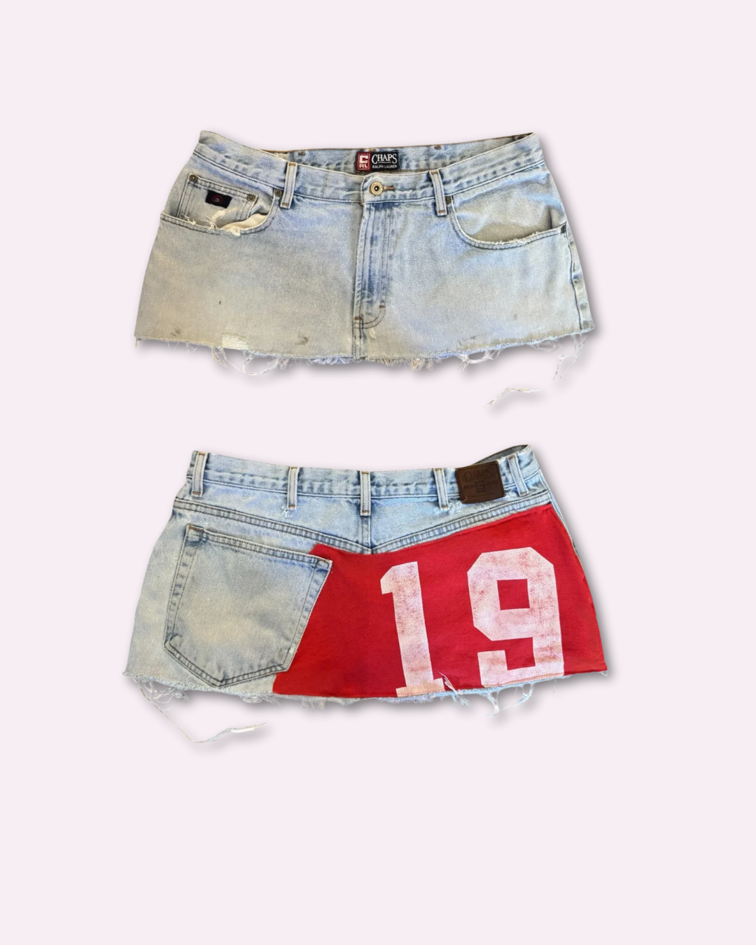 Applique Print Denim Skirt