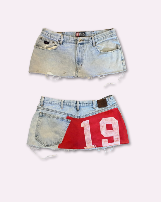 Applique Print Denim Skirt